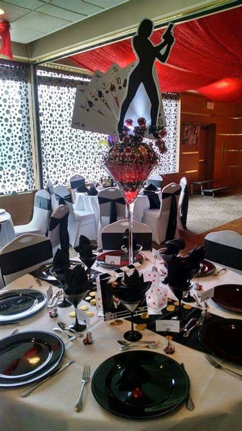 casino royale centerpieces|007 Casino Royale theme party centerpieces. Martini glass .